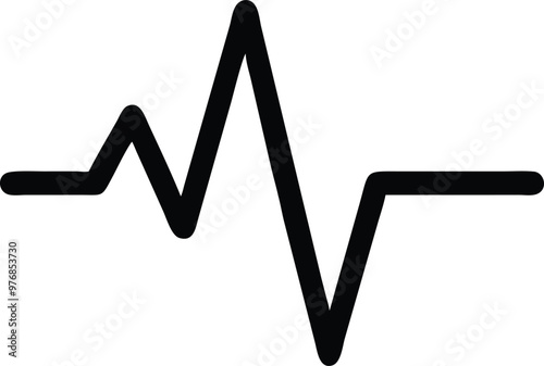 Heartbeat Line on white background. Pulse Rate. Heart line icon. Vector illustration