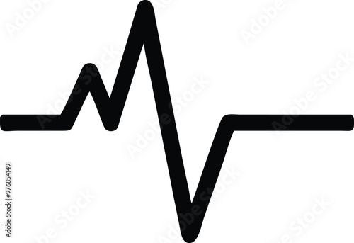 Heartbeat Line on white background. Pulse Rate. Heart line icon. Vector illustration