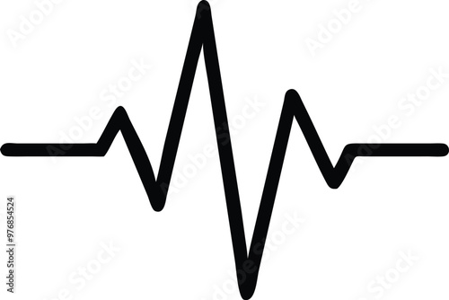 Heartbeat Line on white background. Pulse Rate. Heart line icon. Vector illustration