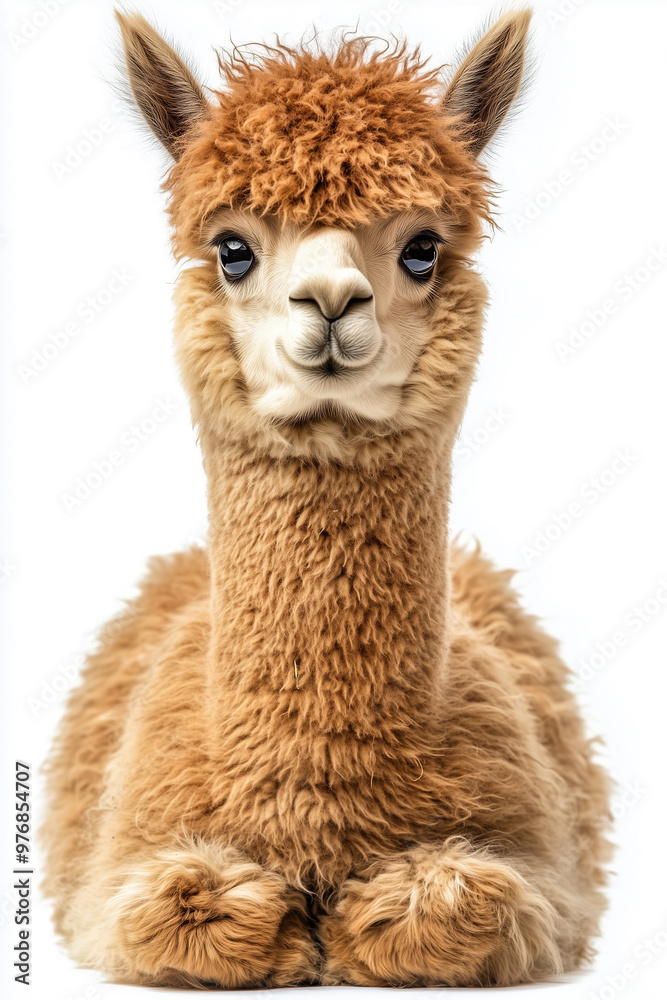 Naklejka premium Llama or alpaka isolated on white background