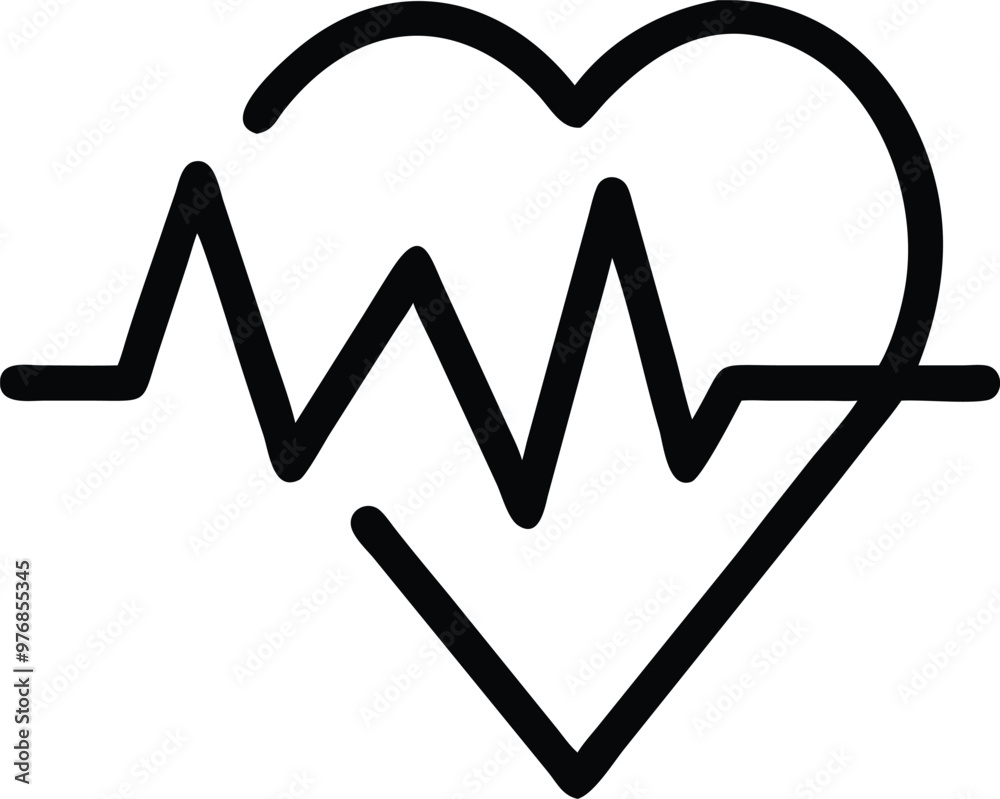 Heartbeat Line on white background. Pulse Rate. Heart line icon. Vector illustration Heartbeat Line on white background. Pulse Rate. Heart line icon. Vector illustration