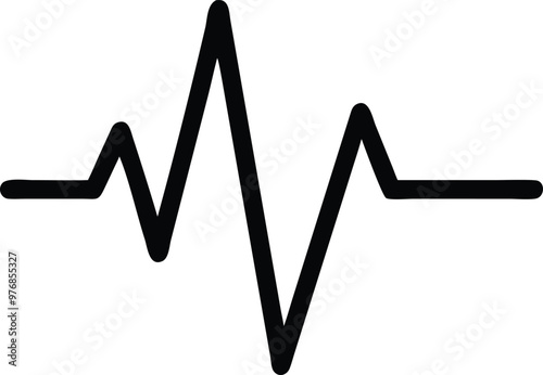 Heartbeat Line on white background. Pulse Rate. Heart line icon. Vector illustration