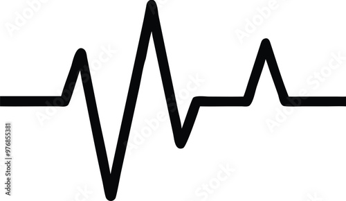 Heartbeat Line on white background. Pulse Rate. Heart line icon. Vector illustration