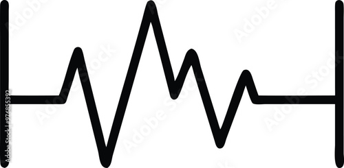 Heartbeat Line on white background. Pulse Rate. Heart line icon. Vector illustration