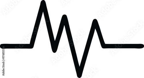 Heartbeat Line on white background. Pulse Rate. Heart line icon. Vector illustration