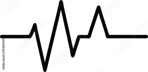 Heartbeat Line on white background. Pulse Rate. Heart line icon. Vector illustration
