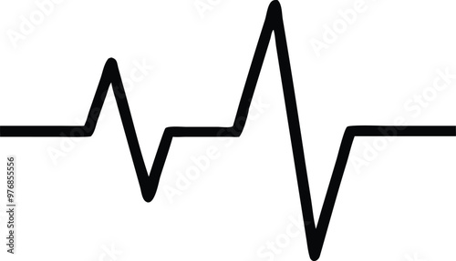 Heartbeat Line on white background. Pulse Rate. Heart line icon. Vector illustration