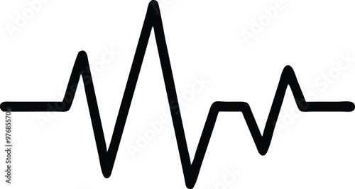 Heartbeat Line on white background. Pulse Rate. Heart line icon. Vector illustration