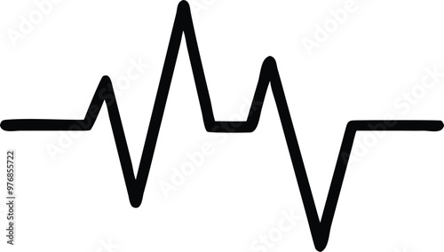 Heartbeat Line on white background. Pulse Rate. Heart line icon. Vector illustration