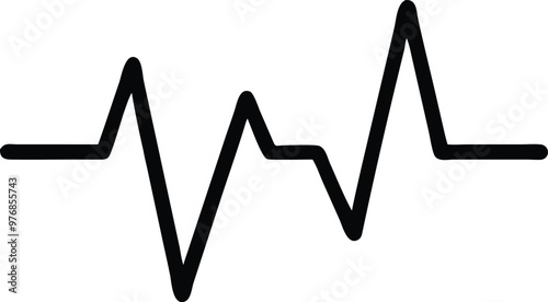 Heartbeat Line on white background. Pulse Rate. Heart line icon. Vector illustration