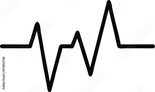 Heartbeat Line on white background. Pulse Rate. Heart line icon. Vector illustration