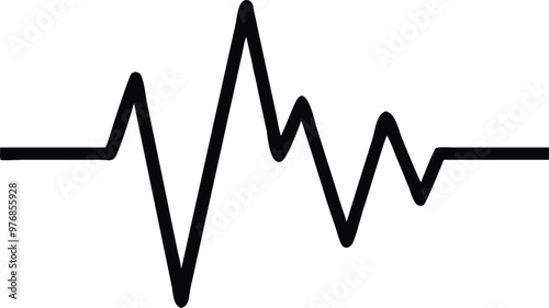 Heartbeat Line on white background. Pulse Rate. Heart line icon. Vector illustration