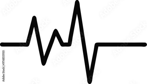 Heartbeat Line on white background. Pulse Rate. Heart line icon. Vector illustration