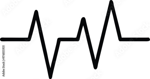Heartbeat Line on white background. Pulse Rate. Heart line icon. Vector illustration