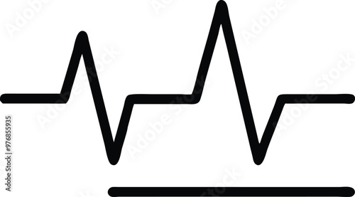 Heartbeat Line on white background. Pulse Rate. Heart line icon. Vector illustration