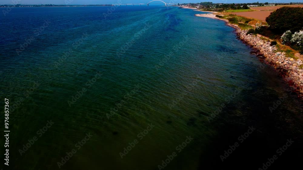 Drone shot on the Island of Fehmarn. View on the baltic sea and the landmark. Drone shot on the Island of Fehmarn. View on the baltic sea and the landmark.