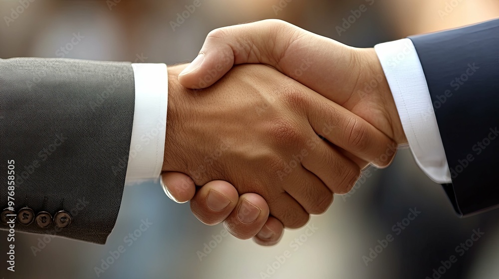 Two Businessmen Shaking Hands in a Formal Agreement Two Businessmen Shaking Hands in a Formal Agreement