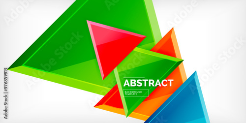 Abstract background - glossy triangles. Vector Illustration For Wallpaper, Banner, Background, Card, Book Illustration, landing page