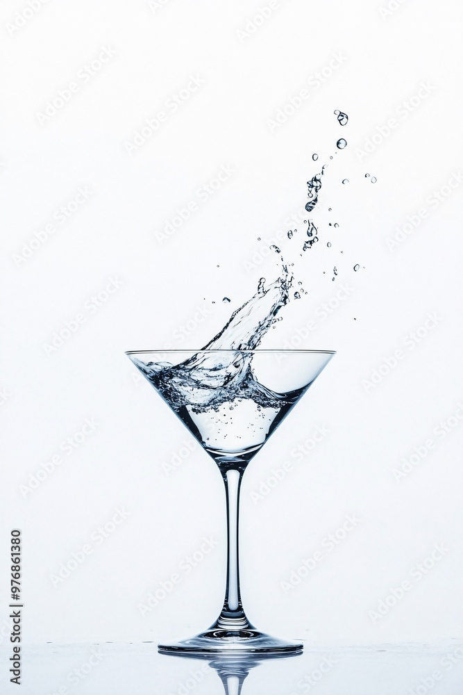 water splash in martini glass water splash in martini glass
