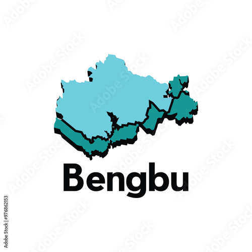 Map City of Bengbu - administrative map vector design, logotype element for template photo