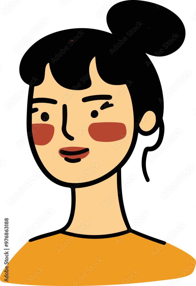Vector Portrait of a Young Woman with a Casual Expression Vector Portrait of a Young Woman with a Casual Expression