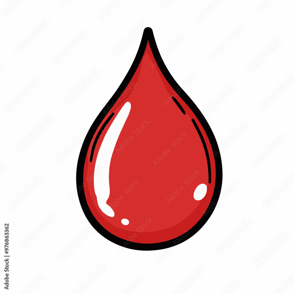 Obraz premium Bright Red Droplet in Vector Style