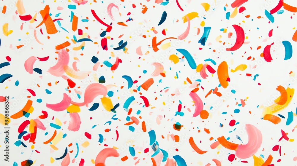 Obraz premium A white background with a colorful abstract pattern.