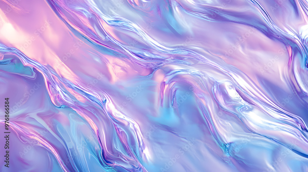 Fototapeta premium Abstract wavy pattern with soft pink and purple hues, reminiscent of flowing silk fabric, perfect for modern design
