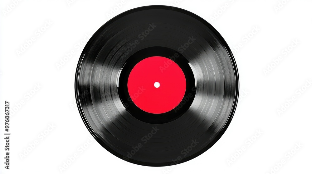 One EP vinyl record disc with blank label isolated on white background One EP vinyl record disc with blank label isolated on white background