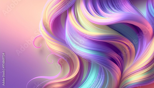 柔らかくて繊細な「ウエーブ」をモチーフにしたグラフィック素材、広告素材、