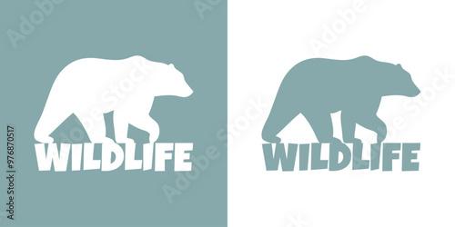 Logo con silueta de oso de perfil sobre palabra Wildlife