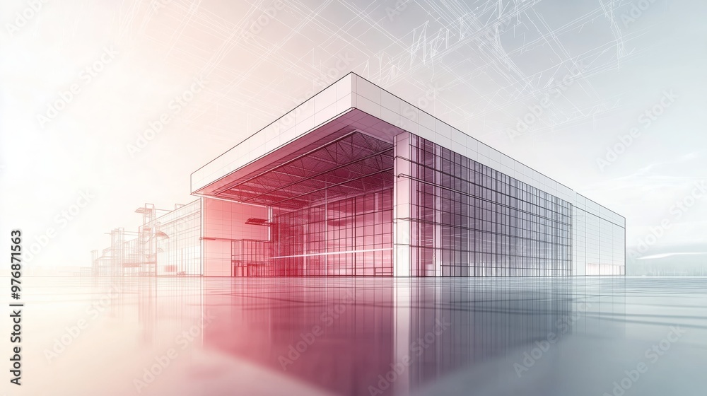 A futuristic wireframe design of a modern building with abstract lines and structures, highlighting innovative architectural planning and technology. A futuristic wireframe design of a modern building with abstract lines and structures, highlighting innovative architectural planning and technology.