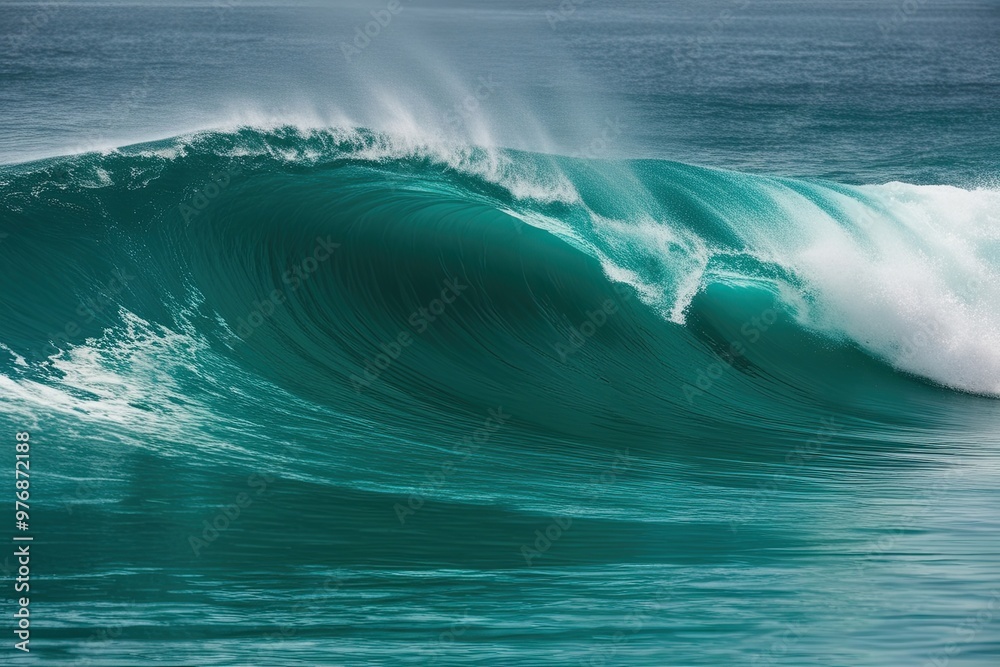 Bold Teal Wave with Mottled Texture and Calm Shades for a Serene Background Bold Teal Wave with Mottled Texture and Calm Shades for a Serene Background