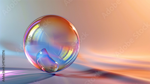 Iridescent Soap Bubble with Soft Pastel Reflection