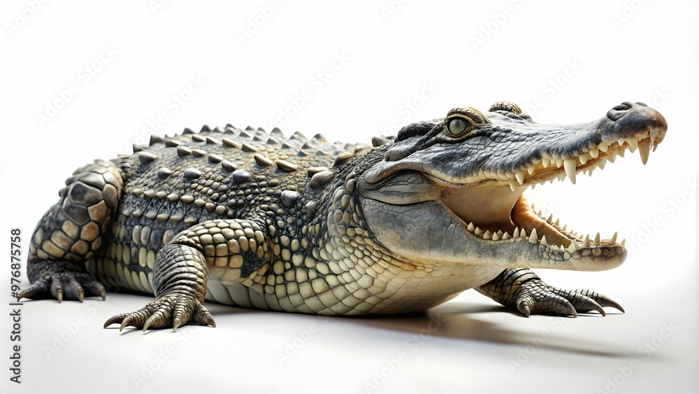 Realistic crocodile facing right with closed mouth and legs on ground , crocodile, reptile, predator, wildlife, dangerous, animal Realistic crocodile facing right with closed mouth and legs on ground , crocodile, reptile, predator, wildlife, dangerous, animal