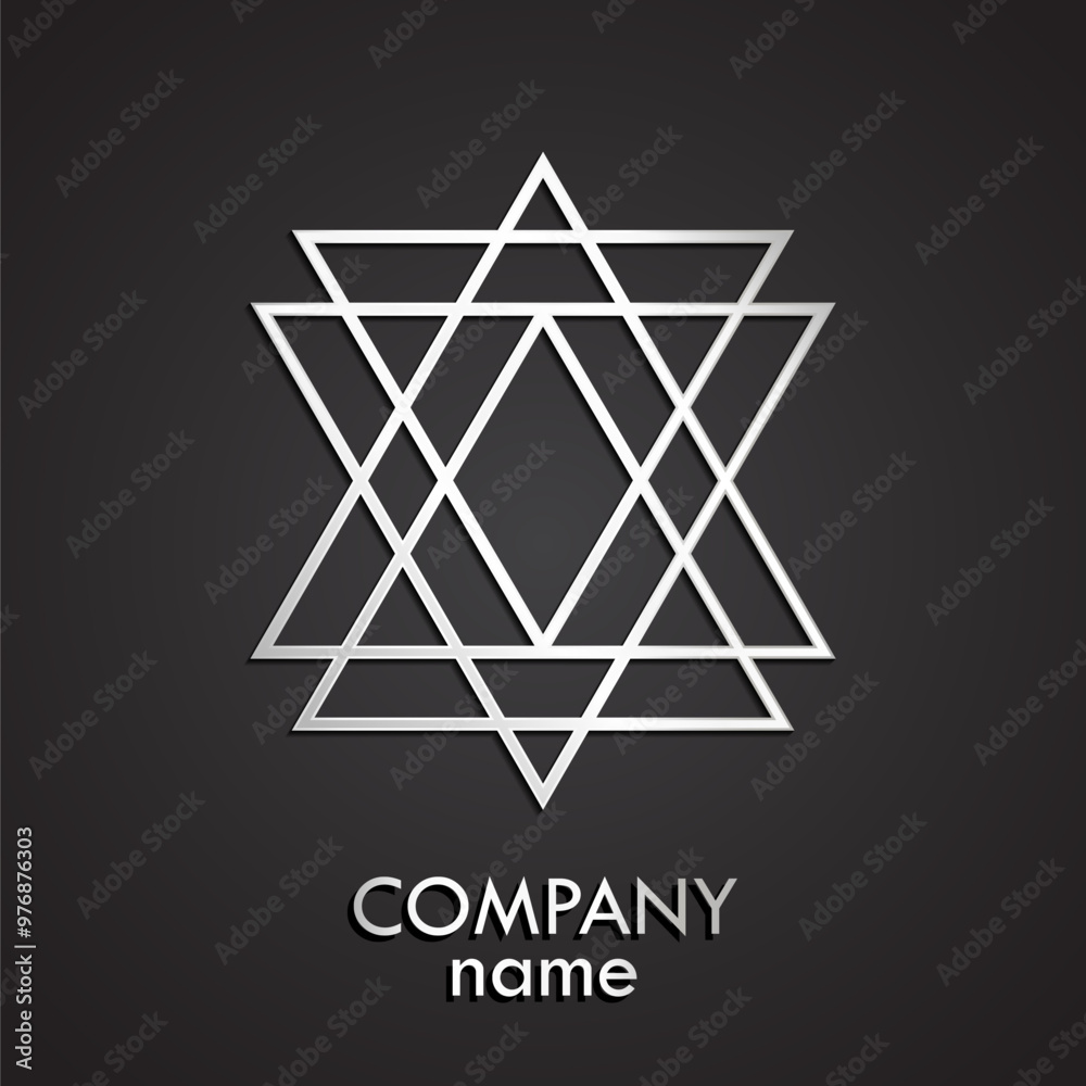 linear triangles symbol 3d silver logo linear triangles symbol 3d silver logo