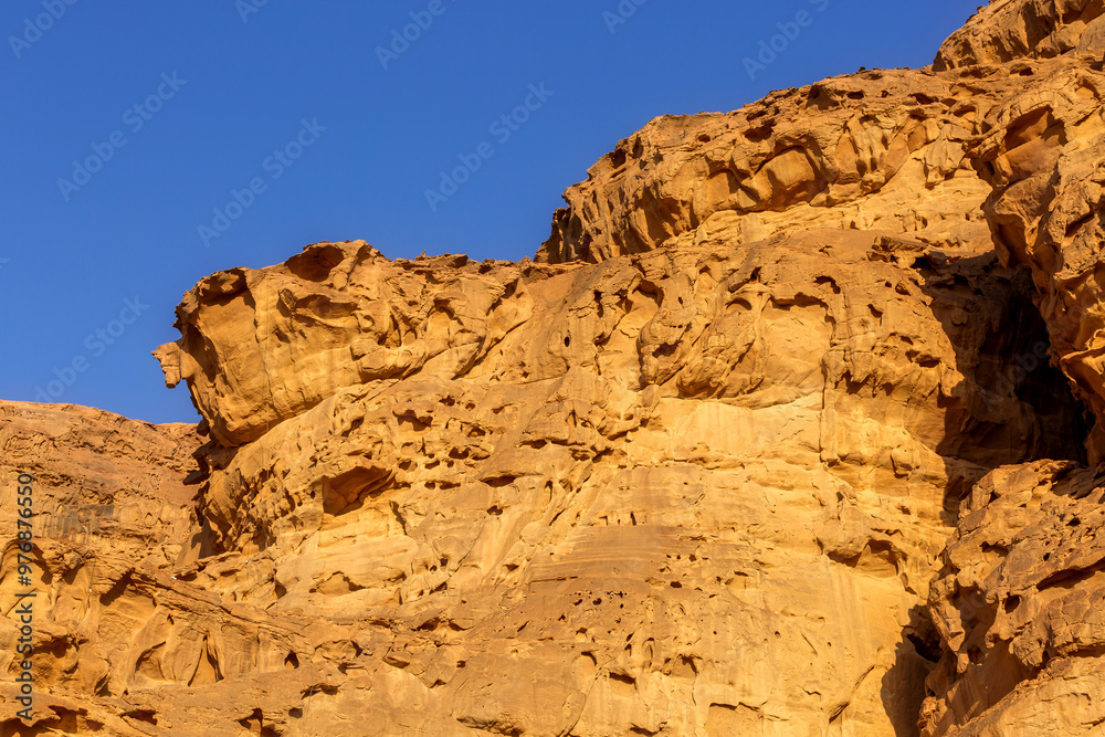 Fototapeta premium Morning landscape Wadi Rum rocks, Jordan