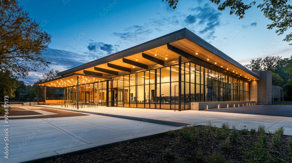 A modern cultural center with open and flexible design. A modern cultural center with open and flexible design.