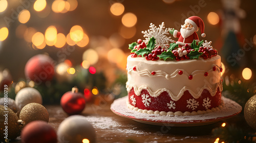 Festive Marzipan Christmas Cake