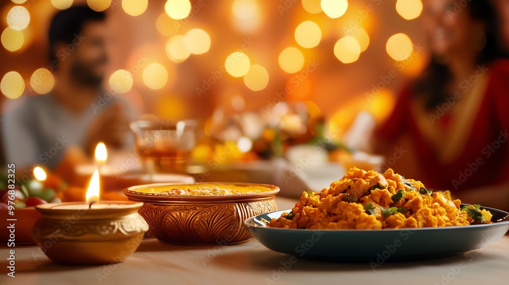 A vibrant and festive dining setting with delicious food, candles, and joyful ambiance, perfect for celebrations and gatherings. A vibrant and festive dining setting with delicious food, candles, and joyful ambiance, perfect for celebrations and gatherings.