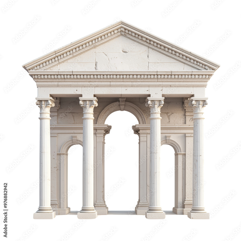 Obraz premium Classical architectural structure with columns and pediment design