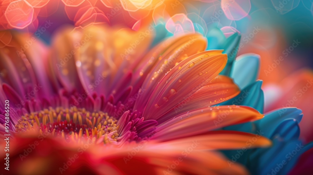 Fototapeta premium Stunning CloseUp Flower Arrangement Vibrant Colors and Intricate Details Captured Beautifully