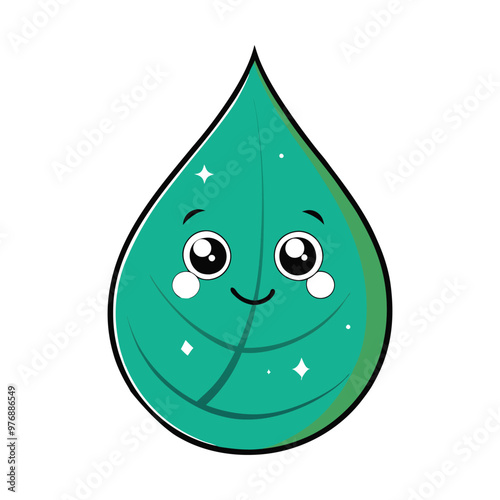 shiny-water-droplets-on-the-leaf-reflect vector- illustration