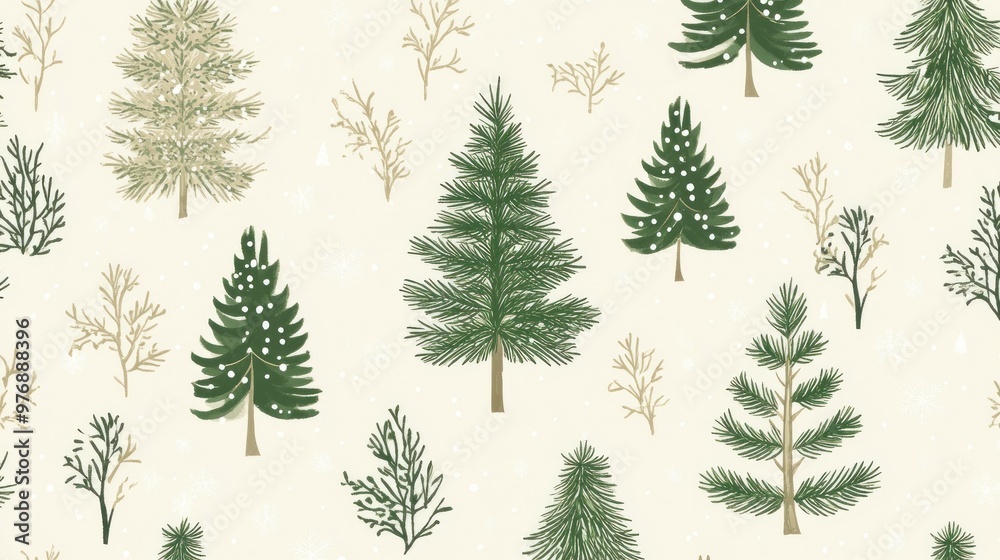 Christmas tree pattern with green evergreen foliage for holiday designs. Christmas tree pattern with green evergreen foliage for holiday designs.