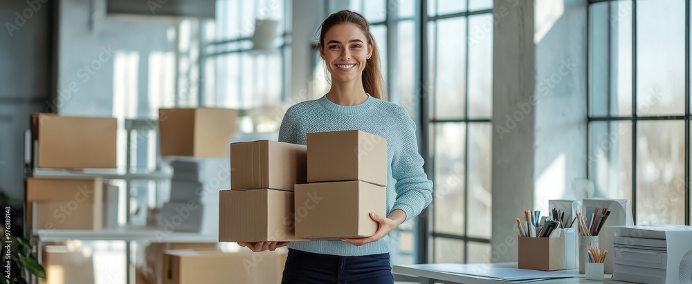 The Woman with Cardboard Boxes The Woman with Cardboard Boxes