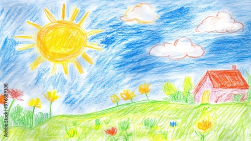 Child's Drawing of a Sunny Day