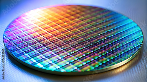 High-tech semiconductor wafer with ultra-fine process used in CPU design and production