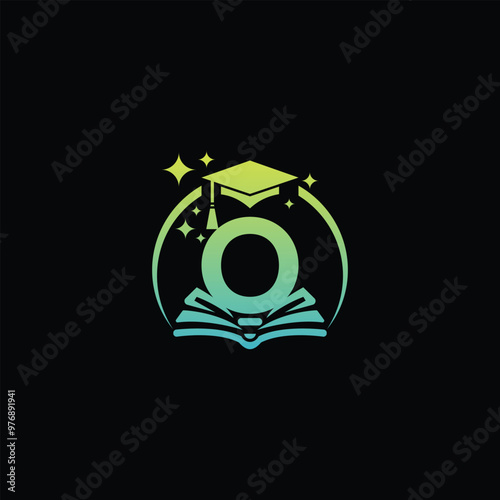 Modern Education Iconic Logo With Letter O