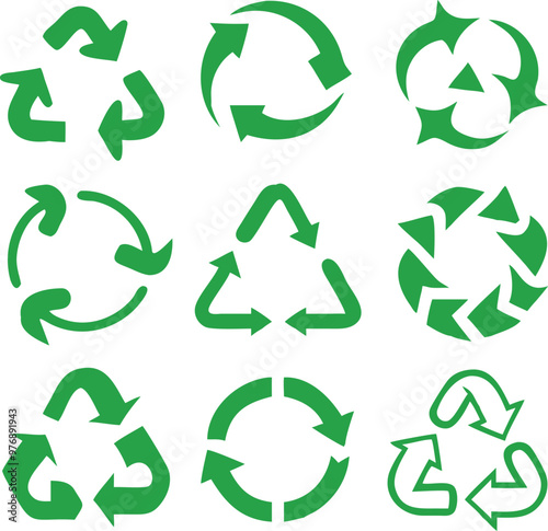 Recycling icon collection. Vector 