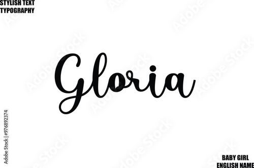 Gloria Female Name - in Stylish Cursive Typography Text